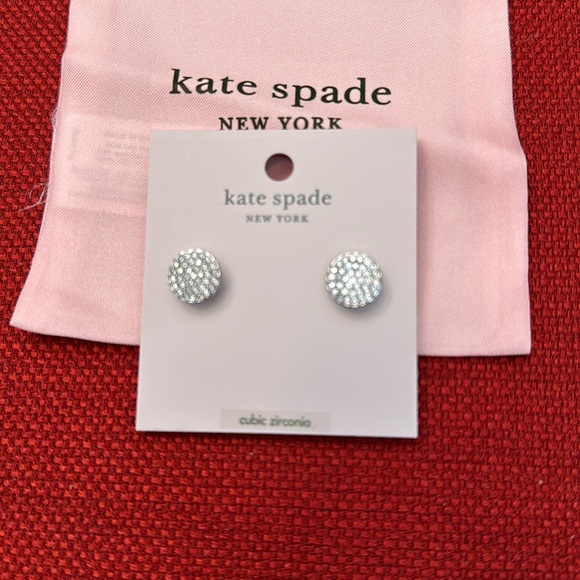 NWT Kate Spade silver and cubic zirconia stud earrings - Picture 2 of 5